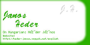 janos heder business card
